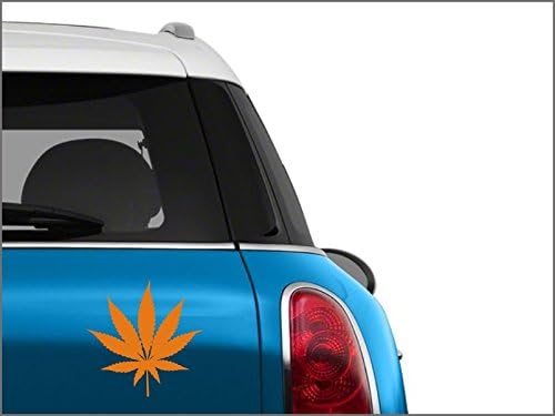 N3135 Grass leaf laptop, bumper sticker (Orange)