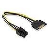Branded 8inch SATA 15pin to 6pin PCI Express Card Power Cable