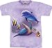 Sports : Delfin und Schildkr&ouml;te - Batik T-Shirt 100% Baumwolle - Made in USA
