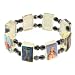 Faceted Acrylic Stretchy Bracelet with Christian Religious Icons and Saints