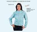 Women's Baby Blue Leather Scooter Jacket with Mandarin Collar
