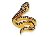 cheryl m(tm) gold plated sterling silver satin champ.cz/sim.emerald snake ring