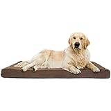 FurHaven Pet Nap Terry and Suede Deluxe 35-Inch by 44-Inch Orthopedic Pet Bed, Jumbo, Espresso