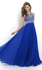 A-line Chiffon Mesh Sequined Lace Jeweled Sheer Fall Cocktail Floor Length Evening Dress/Homecoming Dress/Prom Dress 