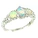 Ladies Solid Sterling Silver Natural Fiery Opal title=