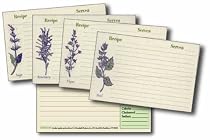 3x5 Herb Recipe Cards with Protective Covers