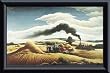 Art Poster Metal Framed Print - Threshing Wheat - Artist: Thomas Hart Benton- Poster Size: 10 X 6