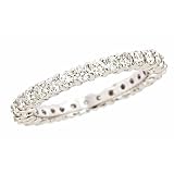 Prongs Diamond Eternity Wedding Anniversary Band Ring 14K White Gold thumbnail