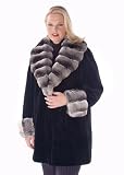 Chinchilla Trimmed Sheared Mink Jacket - Plus Size