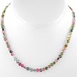 Faceted African Tourmaline Gemstone and Swarovski Austrian Crystal Bead Choker Necklace with Gold Vermeil Accents, 16" Length, #7828