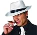 Mens Adult Halloween Costume Hats Mafia Mob Gangster Sopranos White Velvet Black Satin Band Fedora Hat Theme Party Outfit