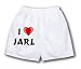 White Boxer Short with I Love Jarl