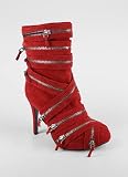 Suede Finish Zipper Strap Boot