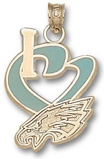 Philadelphia Eagles I Heart Logo 3/4 Enamel Enamel Pendant