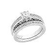 14K White Gold Diamond Wedding Set - 0.76 Ct.