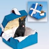Black German Shepherd Christmas Ornament Blue Box Keepsake