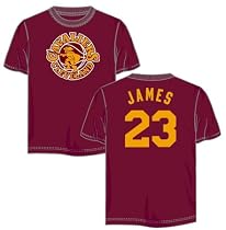Lebron James Cleveland Cavaliers Maroon Retro Throwback Jersey Name and Number T-shirt