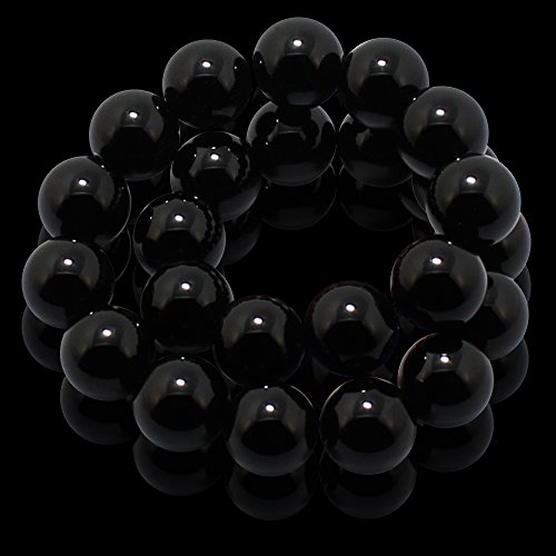 Natural-Genuine-Black-Onyx-Gem-Beads-maxin-Bling-Jewelry-8MM-Semi-Precious-Gemstones-Energy-Stone-Healing-Power-Pink-Crystal-elastic-Stretch-Stone-Loose-Bracelet-Set-Unisex