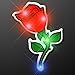 Light Up Red Rose Flashing Blinking LED Body Light Lapel Pins (5-Pack)