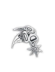 Sterling Silver Hummingbird Northwest Coast Native American Necklace Pendant. Made in USA.