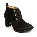 Hush Puppies Lover Womens Suede Leather Ankle Boots Ladies Heel - Brown