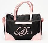 Girls Dance Duffle Tote Bag - Shiny and Shimmery Letters Spell out DANCE, trimmed in rhinestone accents. Girl's Dance Bags - 1202