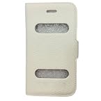 Mono Leather Flip Book Case Cover For Apple iPhone 4sG 4s G - White