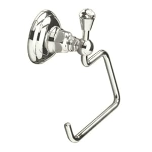 Rohl A1492CPN Country Bath Single Toilet Paper Holder with Crystal Accent Polished Nickel