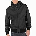 Bench Mens Hooded Leather Jacket Black