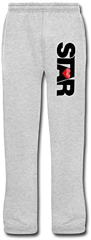 LQYG Heart Star Men's Workout Sweaterpants Light Weight Pants Ash 3X