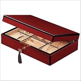 Ragar Jewelry Box Teak Red Gloss Ebonized Edge w/ Key Lock