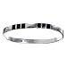Sterling Silver Flat Black Onyx Bar Cuff Bracelet - Artisan Handcrafted in Mexico