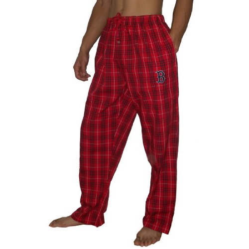 Mens MLB Boston Red Sox Plaid Finest Thermal Sleepwear / Pajama Pants - Red (Size: M)