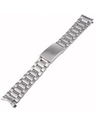 Neewer 18mm Stainless Steel Bracelet Watch Band Strap with Curved Ends -Silver
