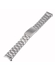 Neewer 24mm Stainless Steel Bracelet Watch Band Strap with Curved Ends -Silver