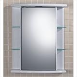 IMAGE OF White Medicine Cabinet with 4 Glass Shelves