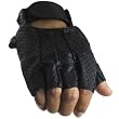 Leather Gloves - Mens Fingerless Perforated Leather Gloves with Gel GL2090