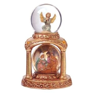 Click to buy Christmas decorations   : Fontanini Holy Family double glitterdome nativity scene from Amazon!