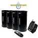 Cables To Go Audio Unlimited Premium 900MHz Wireless Indoor/Outdoor 4 Speaker System with Remote and Dual Power Transmitter, Black (SPK-VELO-4KIT2)