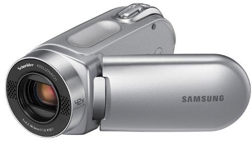 Samsung SMX-F34 Camcorder (SD/SDHC-Card, 16 GB interner Speicher, 34-fach opt. Zoom, 6,9 cm (2,7 Zoll) Display) silber