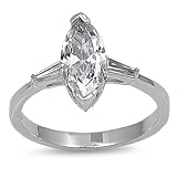 Sterling Silver with Cubic Zirconia Solitaire Ring