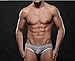 Demarkt Men's Underwear Breathable Briefs G-string Thong Large Grey