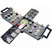 Foldaway Sewing Box - With Sewing Supplies (Black) (7.5"H x 8.5"W x 6"D)