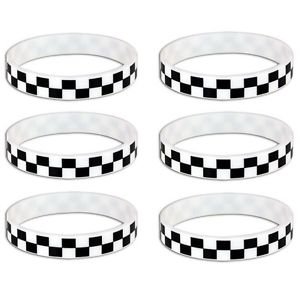 12 Youth Checkered Racing Party Favor Wristbands