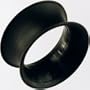 One Silicone Double Flared Skin Eyelet: 4g 1/4" Black (SOLD INDIVIDUALLY. ORDER TWO FOR A PAIR.)