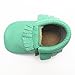 Sayoyo Baby Light Green Tassels Soft Sole Leather Baby Shoes Baby Moccasins (3-6 months, Light green)