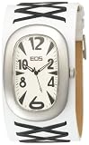 EOS New York Unisex 33BBLKWHT Voo Doo Detailed Leather Strap Watch