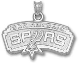 San Antonio Spurs Solid Sterling Silver Spur Logo 1'' Pendant