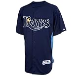MLB Tampa Bay Rays Short Sleeve Authentic Button Front Cool Base Batting Practice Jersey Boys'