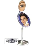 9 Adjustable Pedestal Vanity Mirror (Chrome) (17H x 10.5W x 7.75D)